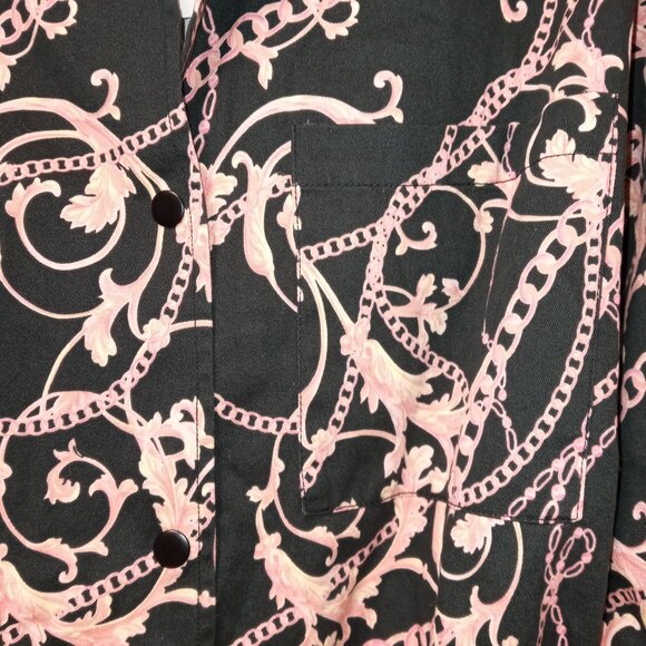 ASOS long sleeve snap close shirt dress in abstract print sz 6 NWT   /B1 - Picture 6 of 11